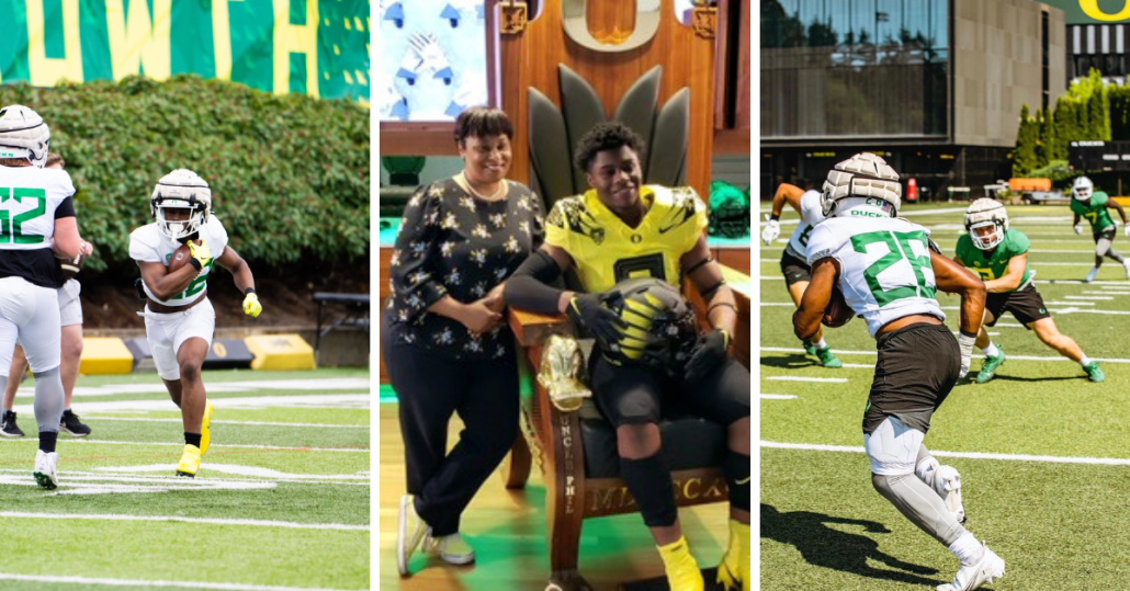 Rep. Janelle Bynum and her son Ellis Bynum, an University of Oregon football player